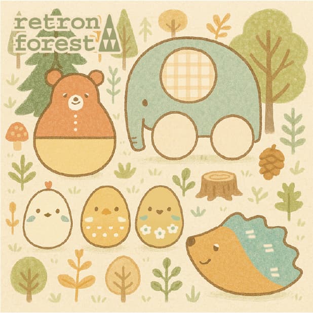 retron forest(レトロンフォレスト)シリーズ購入特典のオリジナルステッカープレゼント