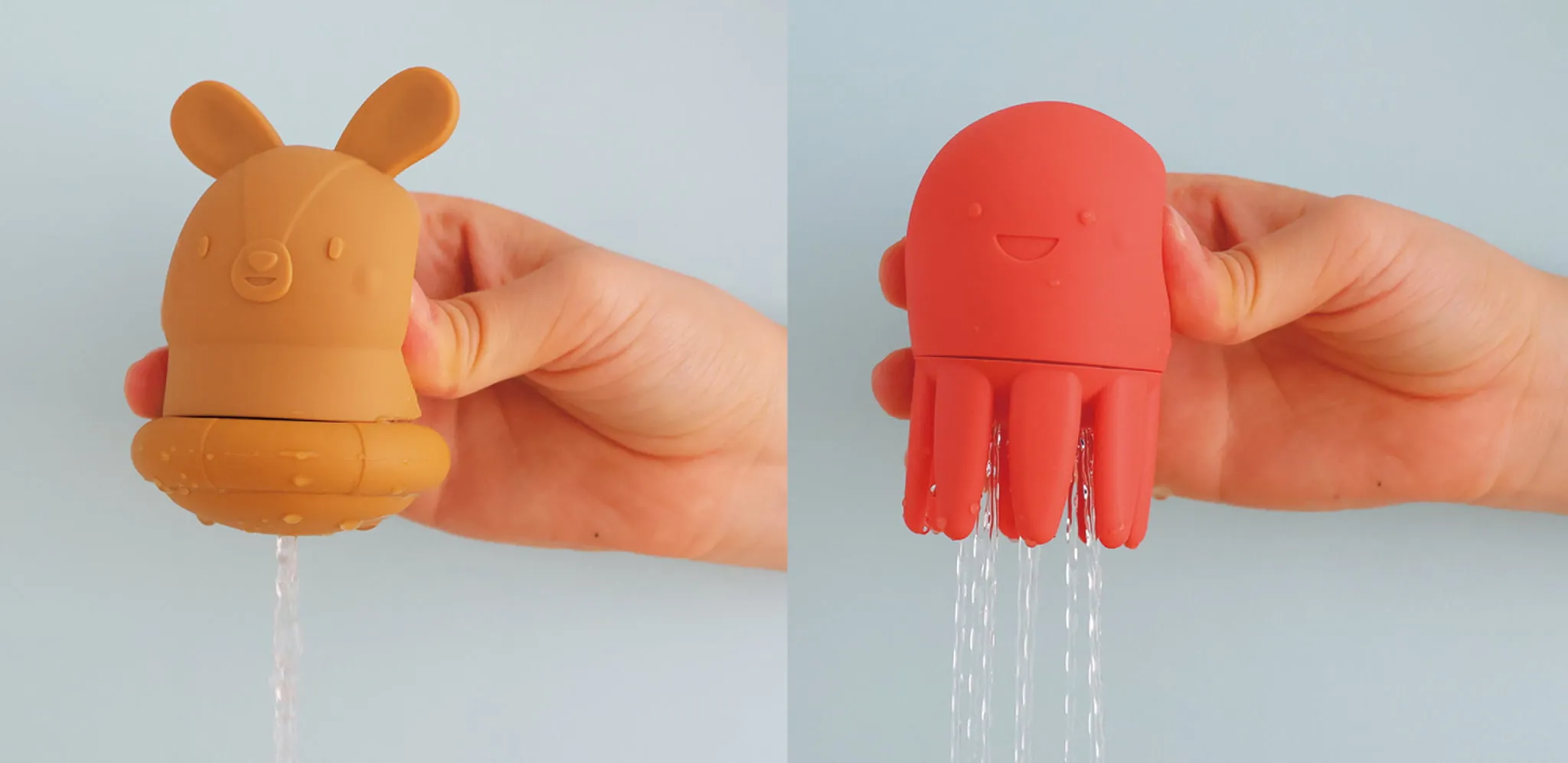 出産祝い・ファーストトイに人気のフード付きタオル＆水遊びお風呂のおもちゃ｜taftoys「はじめてのバスタイムトイセット」