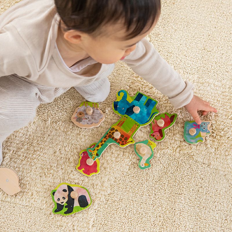 木のパズル なかよしどうぶつ 知育玩具 木のおもちゃ GENI 木のパズル なかよしどうぶつ 知育玩具 木のおもちゃ GENI