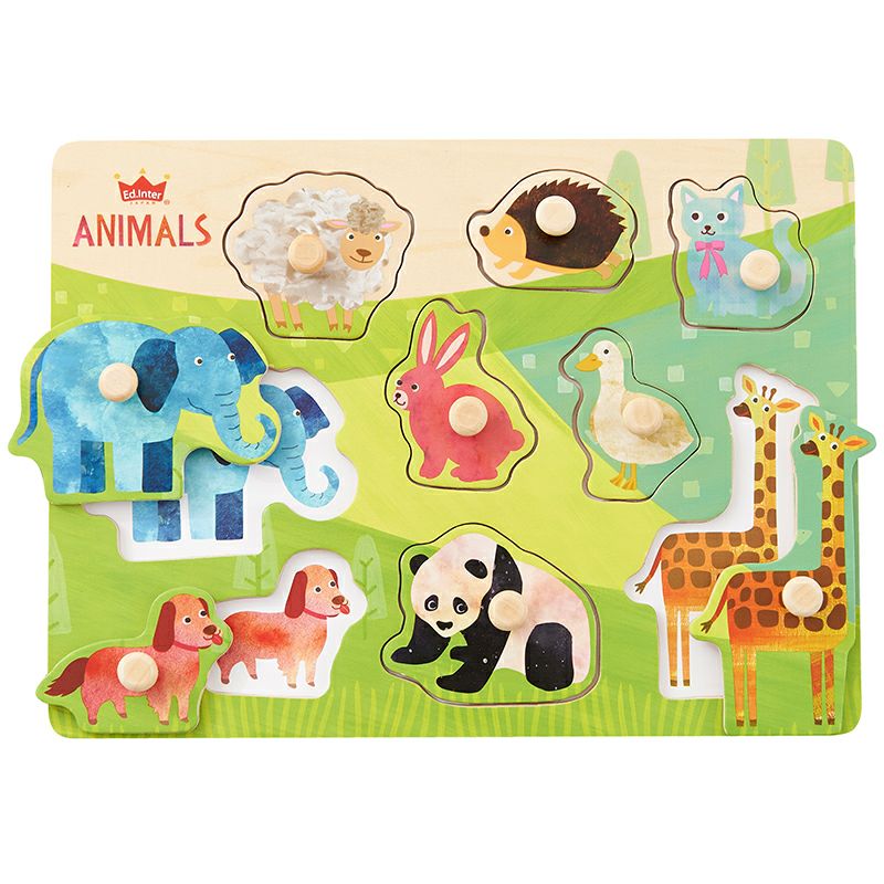 木のパズル なかよしどうぶつ