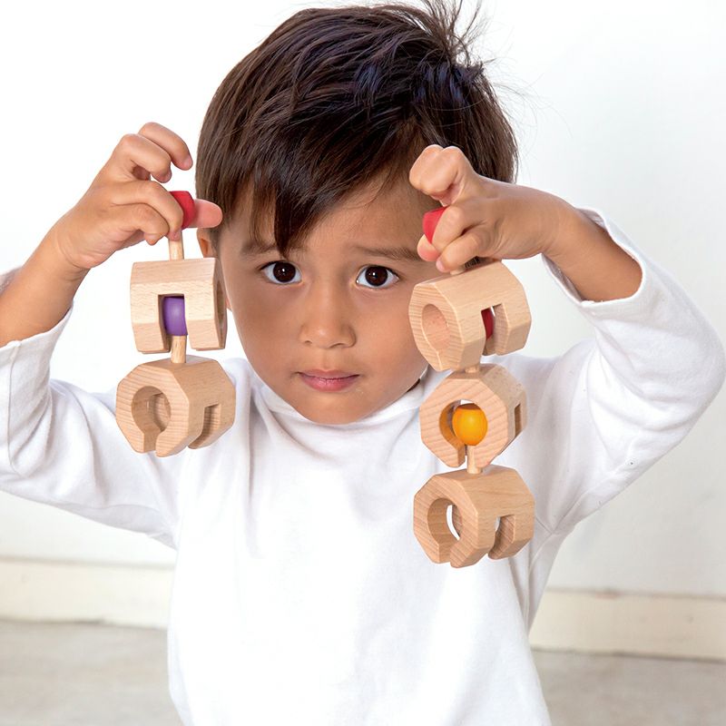 Connectable Chain Cobit -6pieces- 知育玩具 木のおもちゃ GENI