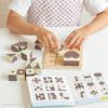 GENI（ジェニ）ポケット知育「チョコっとパズル」｜コンパクトな知育玩具でキューブを組み合わせ絵柄を完成させる脳トレパズル