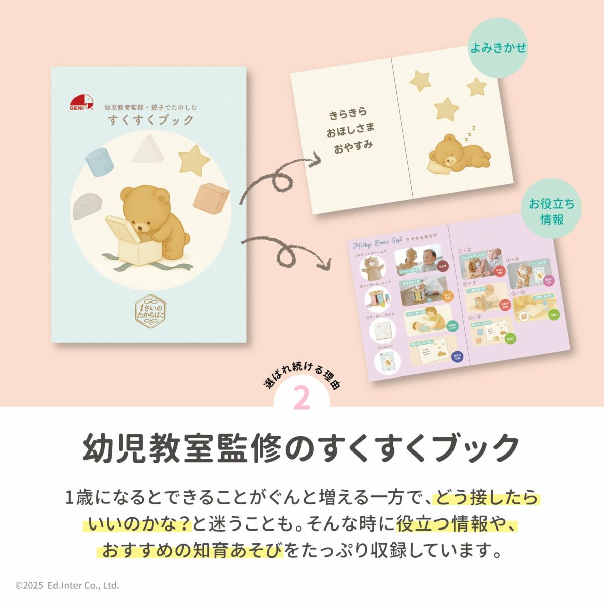 幼児教室監修の知育ブック入り。親子で楽しめる出産祝い「GENI」ギフト